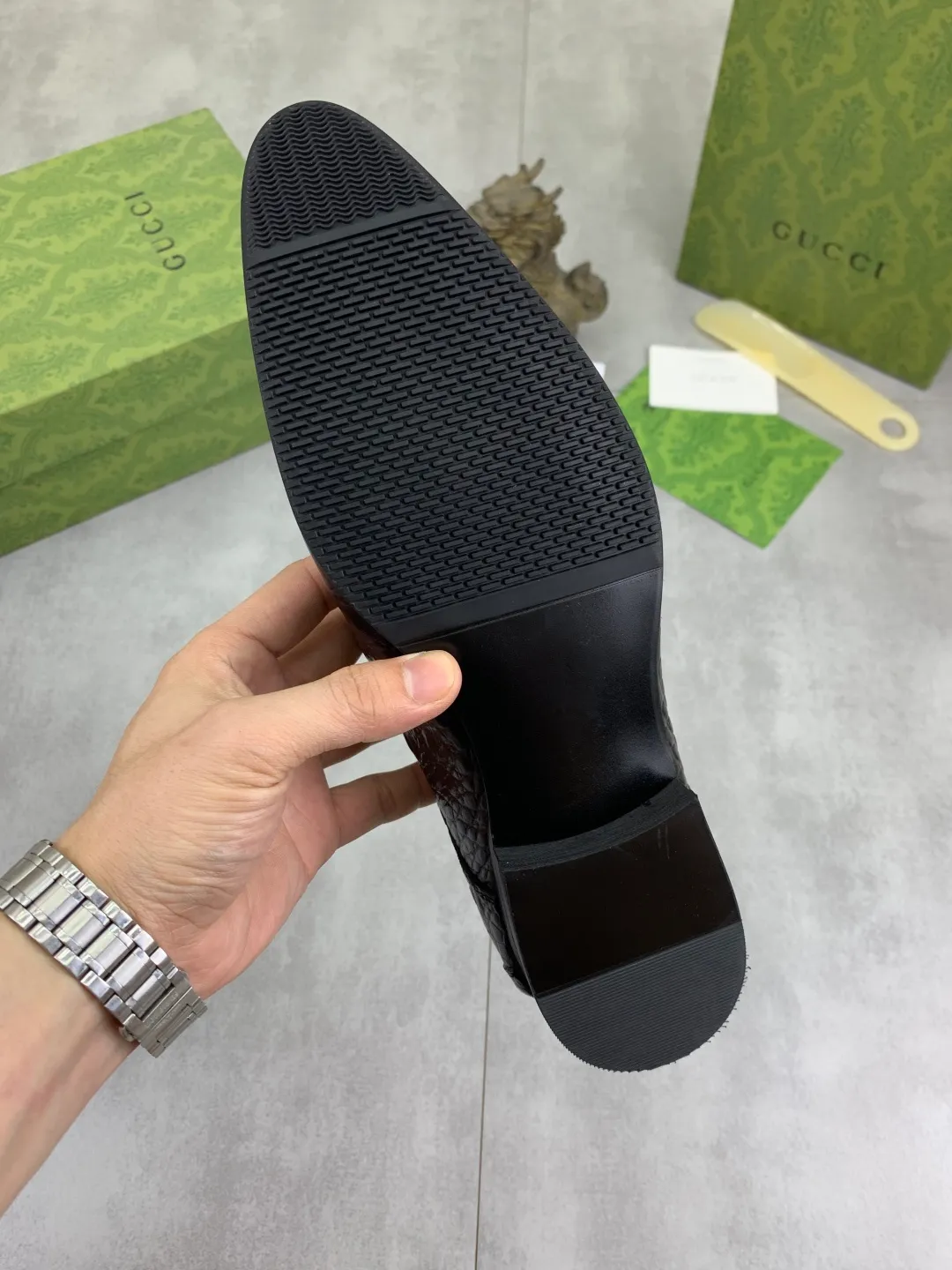 Men's Men's Shoes 💰P500 [New Style] 💰💎💎💎 [Gucci] GUCCI high-end men's formal business leather shoes, original order 1:1! Original imported high-end calfskin, original metal buckle, imported first-layer pigskin lining for feet, original high-end outsole, men's shoe size: 38-44